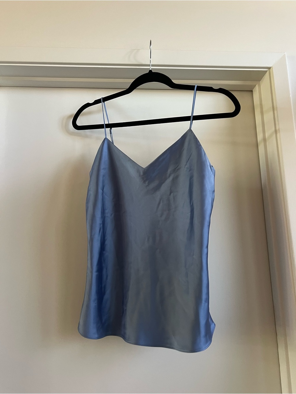 Club Monaco Light Blue Satin V-Neck Camisole